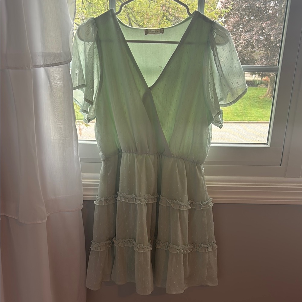 Altar'd State Light Green Sheer Dress